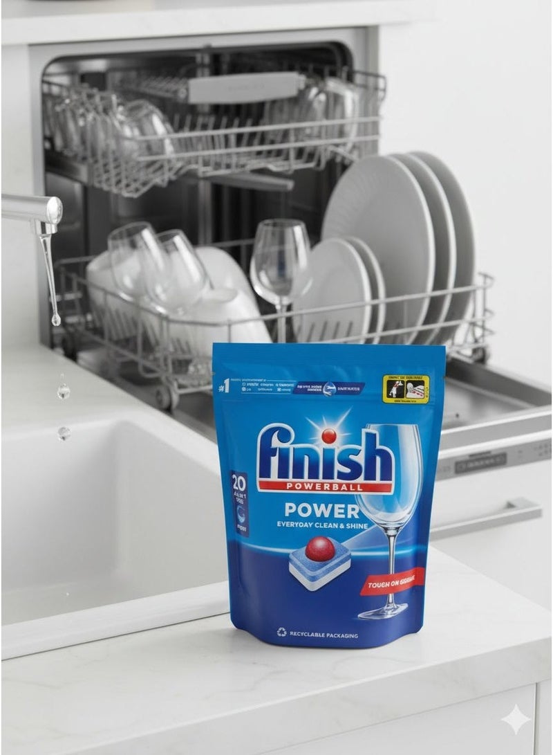 فنيش أقراص بقوة الكلور، 0% رواسب، يزيل أصعب أنواع الدهون، ٢٠ قرص - Image 3